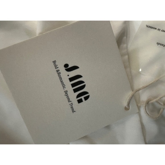 J. ING White Babydoll Mini Dress S Long Puff Sleeve Square Neck NWT Lined - Picture 8 of 13